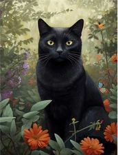 Black Cat | A4 Mulberry Rice Paper | Paper for Decoupage