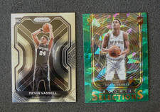 Devin Vassell 2020-21 Select Rookie Selections Green Cracked Ice + base Prizm RC