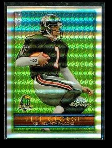 1996 Topps Chrome Refractor Jeff George #123 Atlanta Falcons Football Card