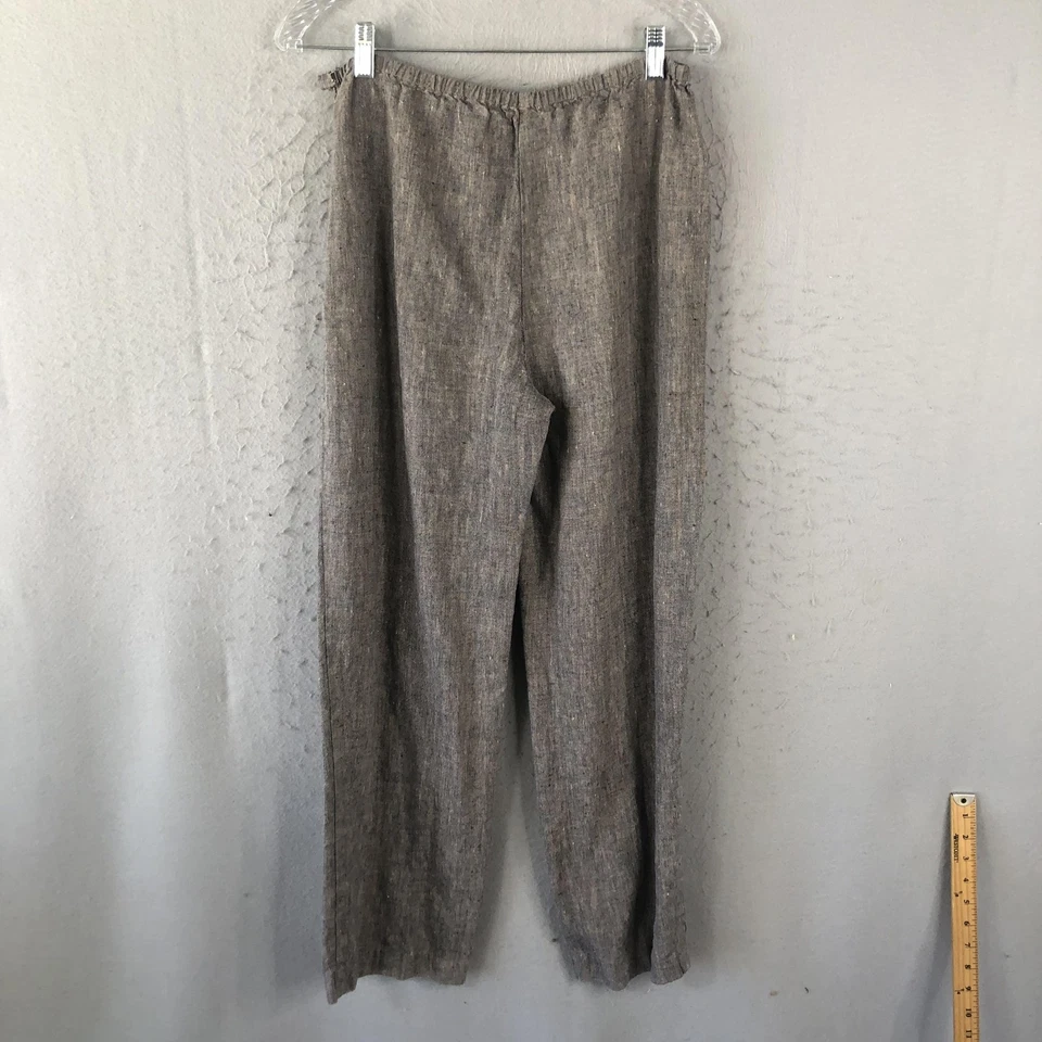 Calça Dana Buchman Feminina 6 Blazer de Linho Cinza Botão Perna Reta Carreira - Imagem 4 de 4