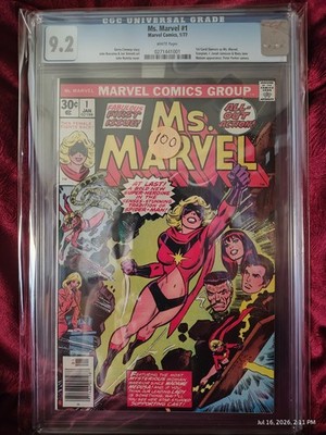 Ms. Marvel #1 CGC 9.2 White Pages 1st Carol Danvers Bronze Age Marvel 1977
