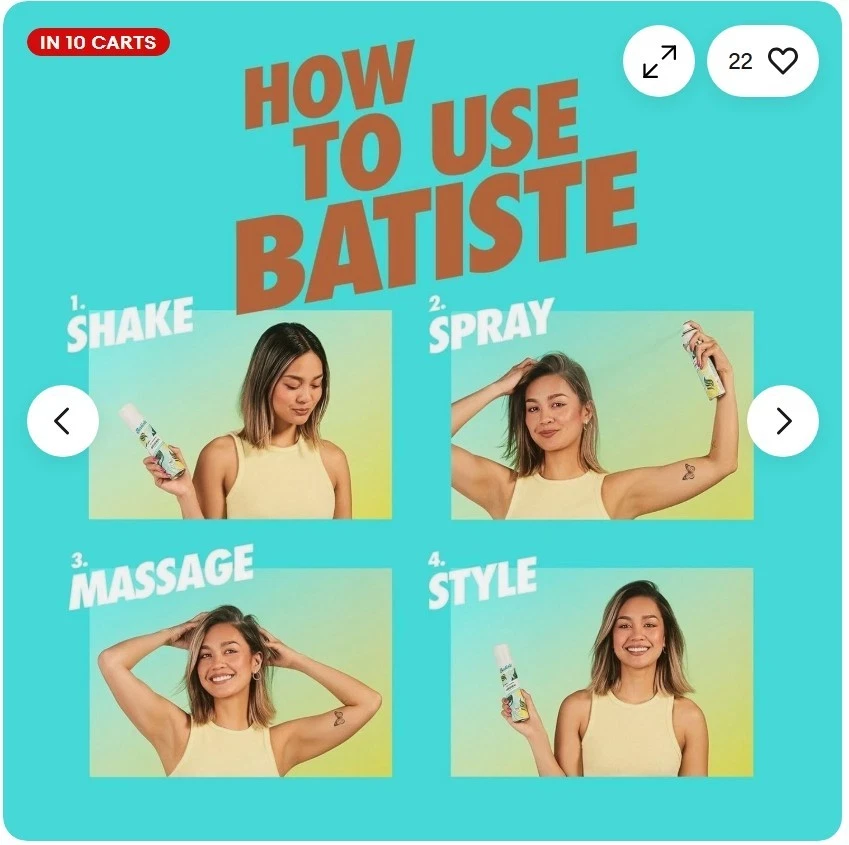 Champú Seco Batiste Original Clásico Fresco 200 ml Paquete de 3 Refrescos Instantáneos para el Cabello Foto 4 de 4