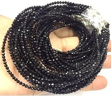 AAA  QUALITY Natural Black Spinel Faceted Beads 3.MM Strand Rondelle Beads.