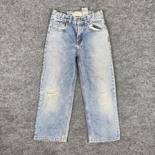 Levis 569 Jeans Boys 7 Light Wash Blue Straight Denim Adjustable Waist