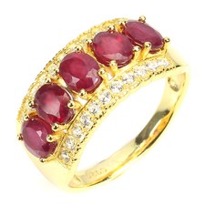 925 Sterling Silver Ring Oval Ruby 5x4mm Natural Gemstone Jewelry Sz 7