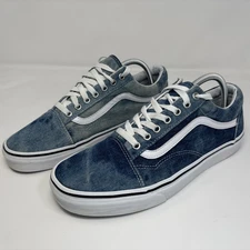 VANS Old Skool Blue Denim Blue Acid Washed Skate Shoes Mens 9.5 Womens 11