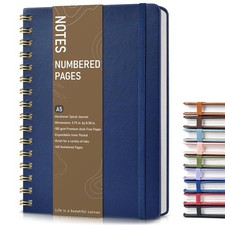 Lined Spiral Journal Notebook, A5 Hardcover Spiral Journals for Women Men, 15...