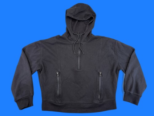 Old Navy Hoodie M Black Shell Made Recycled Materials Fleece Full Zip Kangaroo