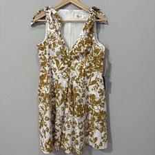 Eliza J Dress Womens 8 White Gold Floral Cocktail Tie Garden Party Cocktail NEW