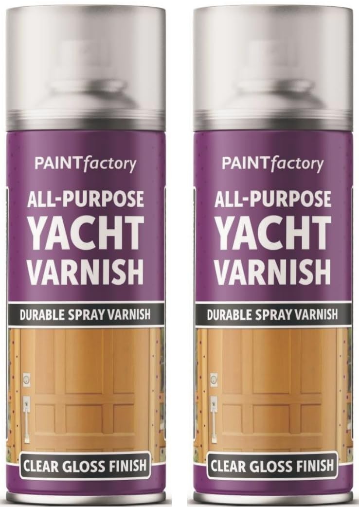 Hitlineuk 2 X All Purpose Yacht Varnish 400Ml - Professional Gloss Finish Spray Wood Color Paint - Image 3