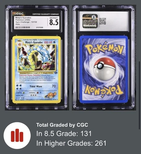 Misty's Gyarados 13/132 Gym Challenge Holo Rare 2000 CGC 8.5 NM/MINT+