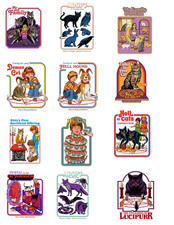 Vintage Horror Animal Cat Dog Stickers