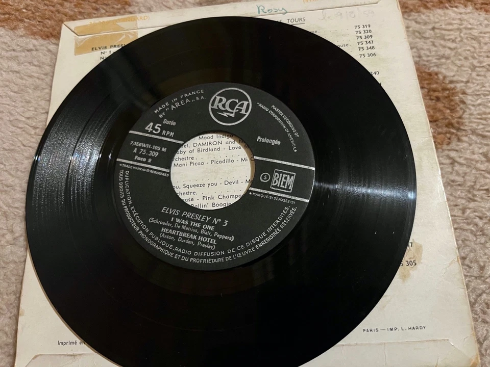 ELVIS PRESLEY EP Original France rock and roll N°3 75309 titres SUN - Photo 4/4