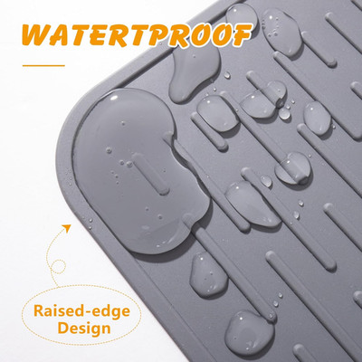 Silicone Cat Litter Mat, 28X20 in Waterproof Litter Box Mat Cats Feeding Mats...