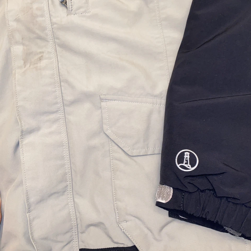 Abrigo Chaqueta Parka de Invierno Lands End Boys Squall Talla M 10-12 Negro Gris Capucha Cálido Foto 2 de 4