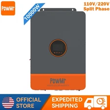 PowMr 48V 10KW Solar Inverter 120/240V Split Phase 200A MPPT Charge Controller