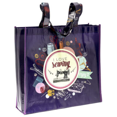 I Love Sewing Reusable Tote Bag Multi Purpose Shopping Tote