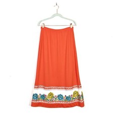 Vintage Red skirt with floral trim Size M/L