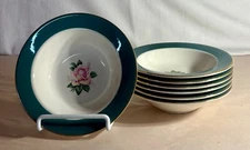 7 Homer Laughlin Lifetime China Cameo 6" Rimmed Dessert Bowls