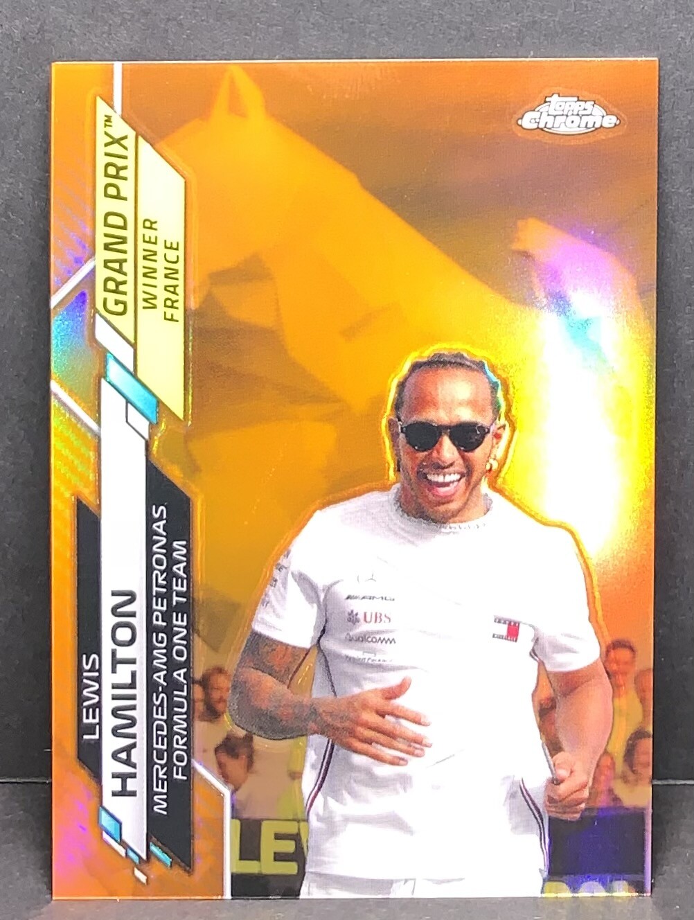 2020 TOPPS CHROME LEWIS HAMILTON #140 ORANGE REFRACTOR /25