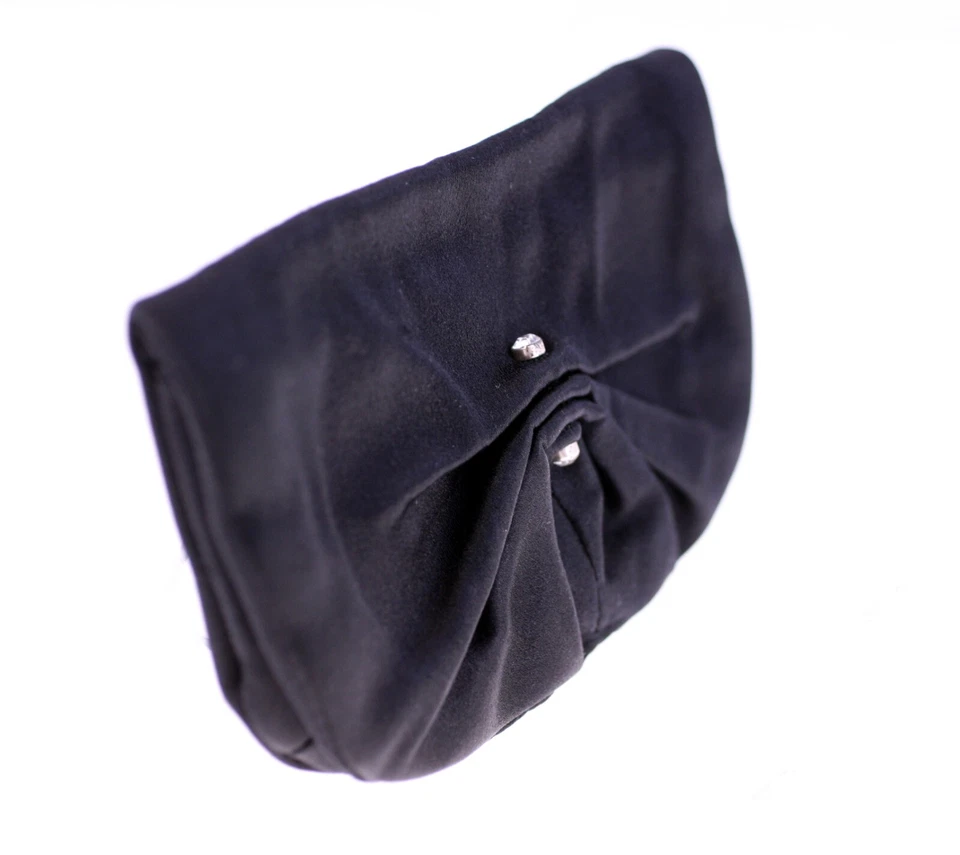 Yves Saint Laurent rive gauche ladies black satin covered evening bag-1990s - Image 3 of 4