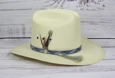 Beaver Hats Shantung Straw Cowboy Hat Hitched Hair Band 6-3/4