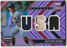 Keston Hiura 2018 Panini Elite Extra Edition USA Materials Purple /25