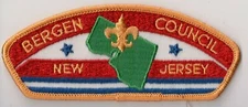 BSA, Bergen Council Strip, New Jersey T-1a CSP, Cloth Back
