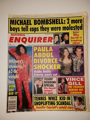 National Enquirer Dec 28 1993 Vince Gill Whitney Houston Michael Jackson Blossom