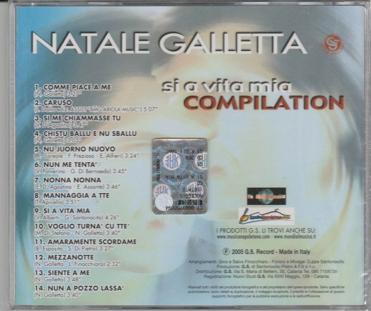 Cd NATALE GALLETTA SI A VITA MIA COMPILATION nuovo sigillato