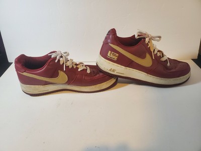04 NIKE AIR FORCE 1 LEBRON JAMES CAVS CRIMSON RED GOLD OFF WHITE 306353-671  10.5 | eBay