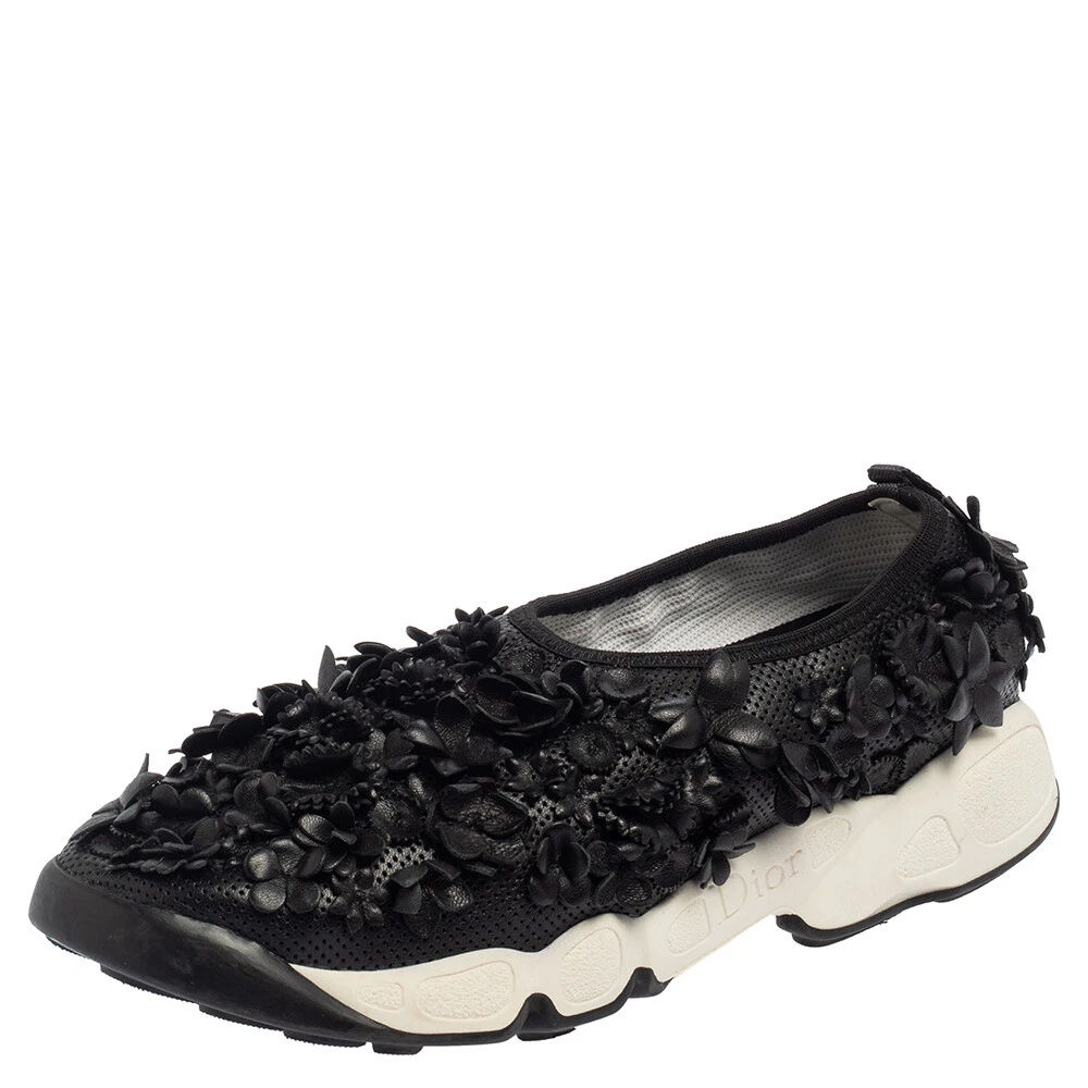 Baskets fusion en cuir fleur Dior taille 37,5