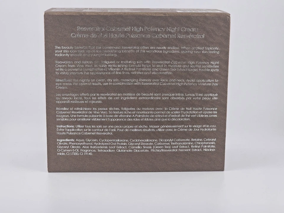 Vine Vera Resveratrol Cabernet Crema de Noche Alta Potencia 50g/1.76oz Foto 3 de 4