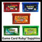 Game Card Ruby/ Sapphire/ Emerald/ Fire Red/ Leaf Green For Pokemon GBM GBA