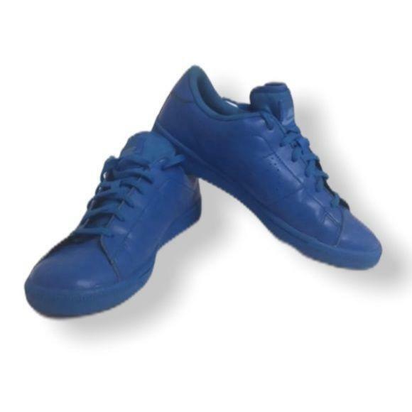 Blue Lace Up Tennis Classic Premium Low Top