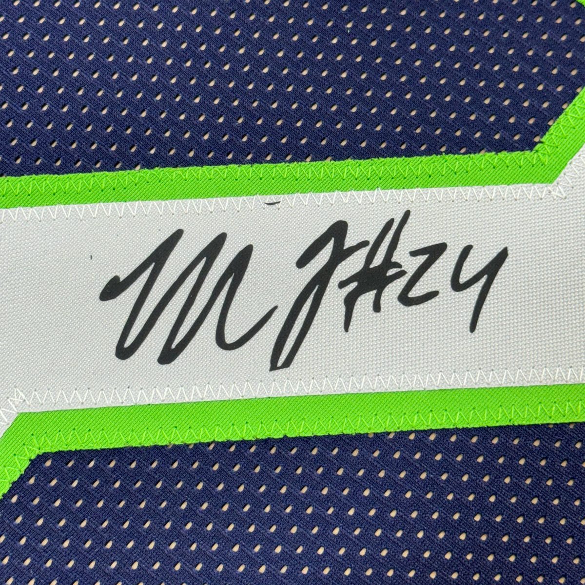 Framed Facsimile Autographed Marshawn Lynch 35x39 Seattle Blue