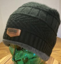 WOMENS HINDAWI WINTER KNIT HAT SUPER SOFT INSIDE  OUT BLACK/GRAY OSFM EUC  O5