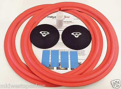 Cerwin Vega AT-100 15'' Schaumstoff Kit-Lautsprecher Reparatur Kit mit 4,5'' CV Logo Staubkappen!