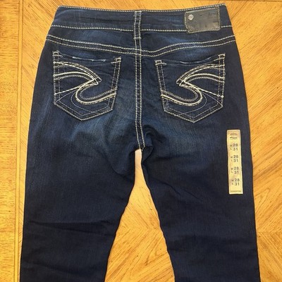 Silver Jeans Womens Size 28x31 Blue Suki Super Stretch Dark Wash