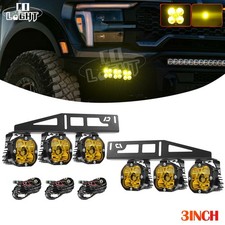 For 2017-2020 Ford F-150 Raptor Led Fog Lights Wiring Kit Laser Amber Work Lamps