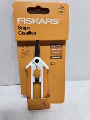 Fiskars Easy Action 6'' Fabric Snips Micro-Tip No. 5 Soft Grip Spring Assist