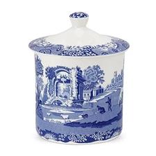 Spode Blue Italian Porcelain Kitchen Storage Jar - 7.5 Inch Airtight Food 