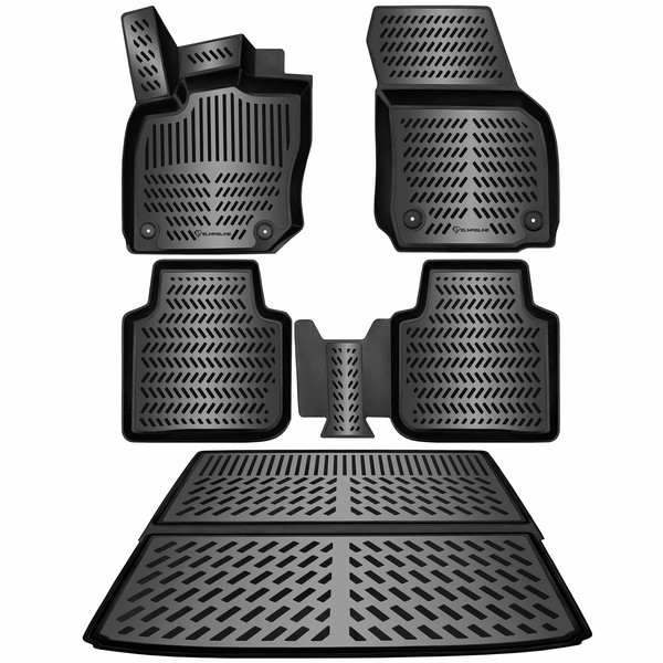 Elmasline 3D Gummimatten & Kofferraumwanne SET FüR VW Tayron Ab 2025 | 7-Sitzer-image