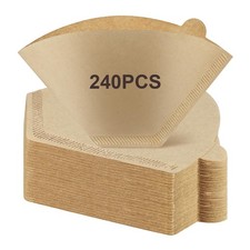 240Pcs Coffee Filters #4, Unbleached Natural 8-12 U4,