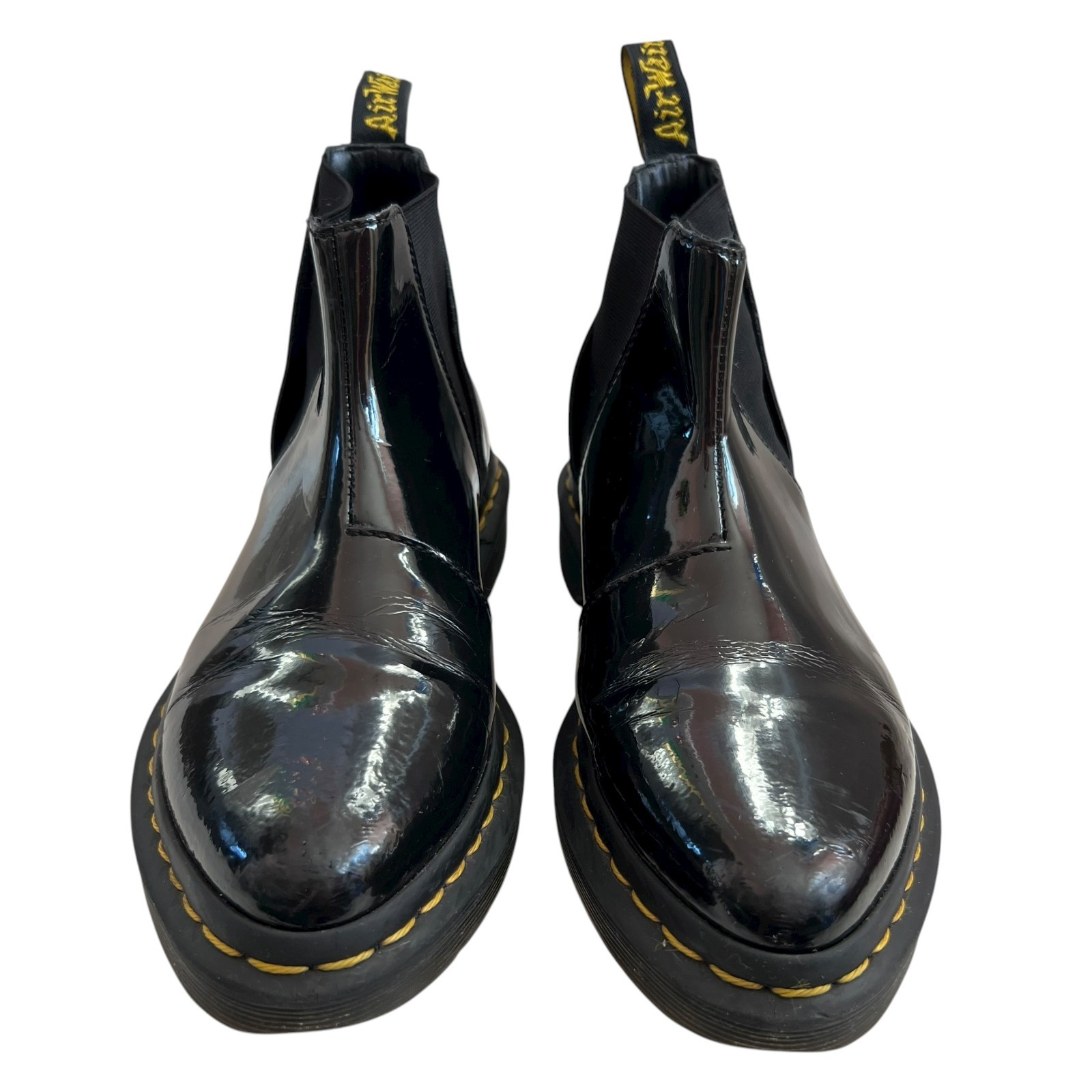 Dr Martens Bianca chelsea boots US womens 7 black patent leather pointed toe doc thumbnail 2