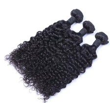 20 20 22 PERUVIAN RAW VIRGIN HUMAN HAIR DEEP WAVES NATURAL COLOUR 1B 300g 12AA