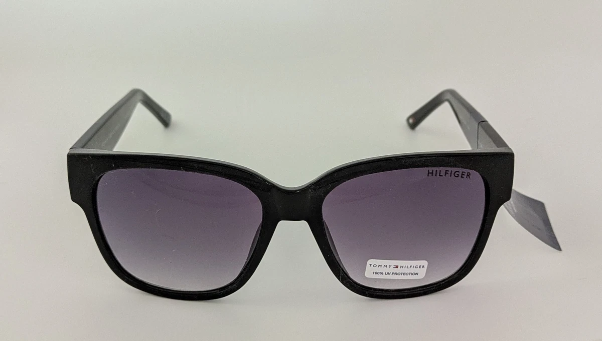 Tommy Hilfiger Black Cat-Eye Sunglasses with Purple Lenses. New Tommy Hilfiger WP OL585 Cat Eye Sunglasses Black Gloss Frame  main image 3