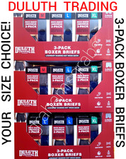 DULUTH MENS BUCK NAKED PERFORMANCE BOXER BRIEFS 3-PACK MOISTURE WICKING STRETCH