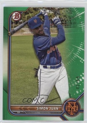 2022 Bowman Draft Green 40/99 Simon Juan #BD-52 5x8