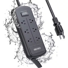 6-Outlet Power Strip Surge Protector with 3 USB Ports, 6 Ft. Extension Cord - Sh
